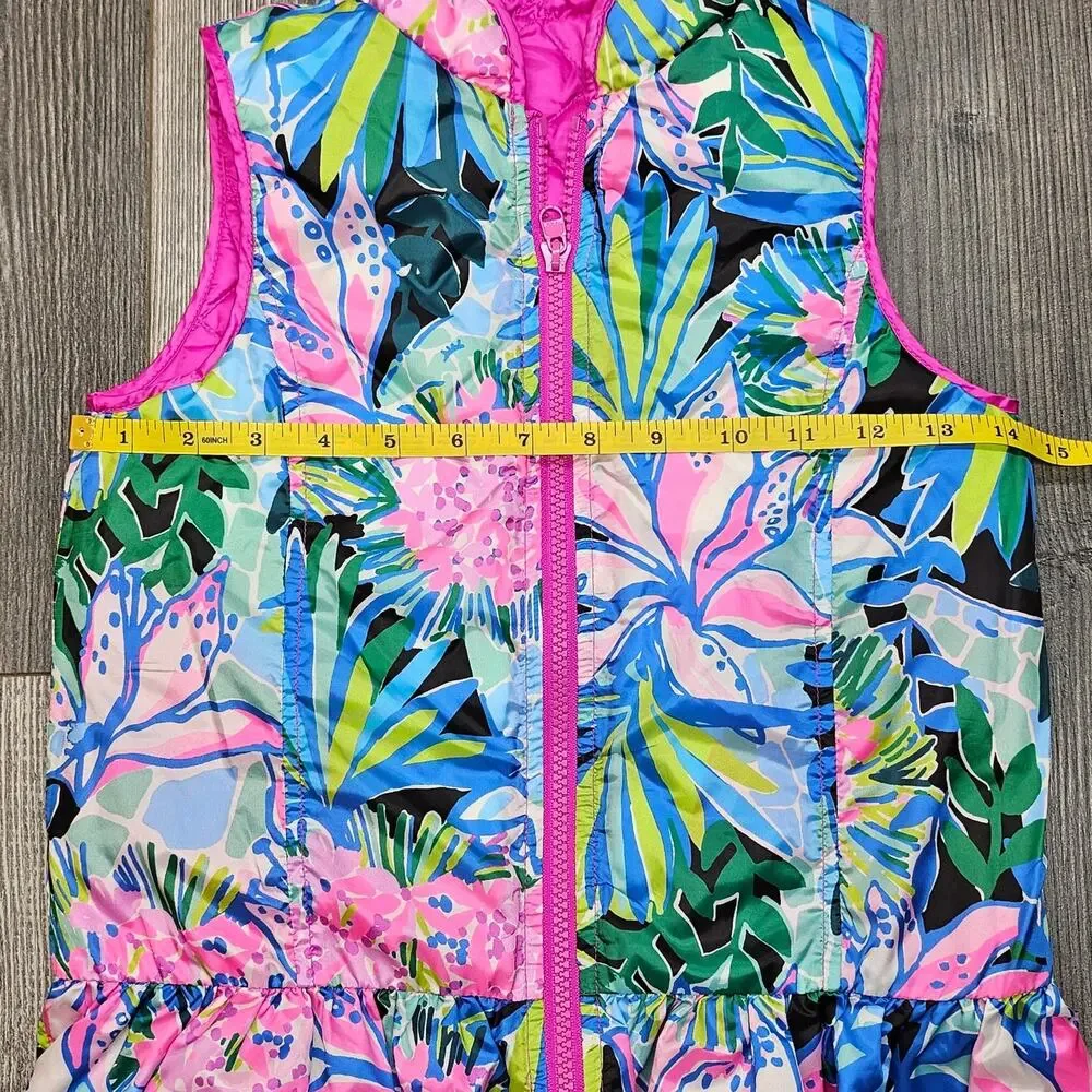 LILLY PULITZER “MELANIE” REVERSIBLE PUFFER VEST – PROSECCO PINK – GIRLS MEDIUM